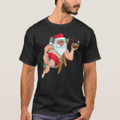 Christmas in July Santa on Beach Independence Day T-shirt (Voorkant)