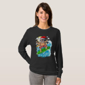 Christmas In July  Santa Surfing Summer Vacation T-shirt (Voorkant volledig)
