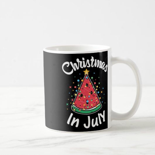 Christmas In July Shirt Watermelon Christmas Tree  Koffiemok (Rechts)