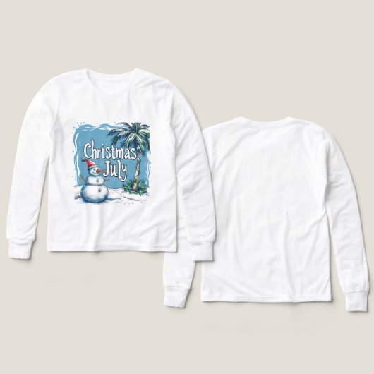 Christmas in July Snowman & Palm Tree Design (Voorkant /achterkant)