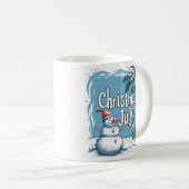 Christmas in July Snowman & Palm Tree Design Koffiemok (Voorkant rechts)