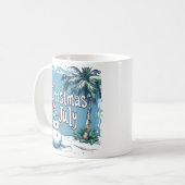 Christmas in July Snowman & Palm Tree Design Koffiemok (Voorkant links)