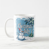 Christmas in July Snowman & Palm Tree Design Koffiemok (Links)