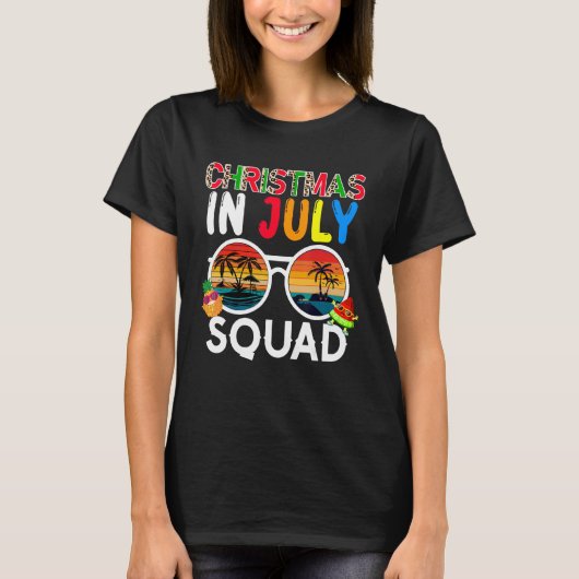 Christmas In July Squad Costume Sunglasses Traveli T-shirt (Voorkant)