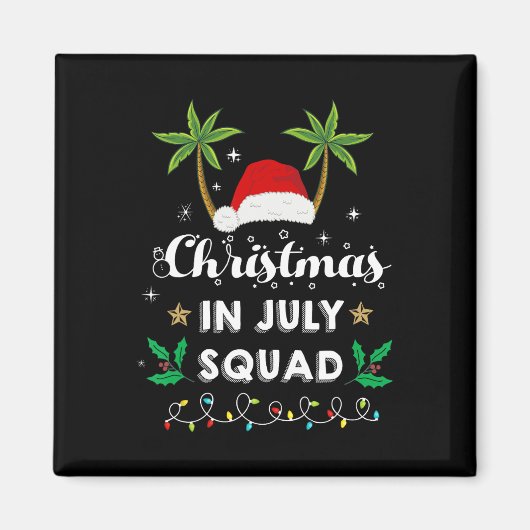 Christmas In July Squad Funny Summer Xmas Santa Ha Magneet (Voorkant)