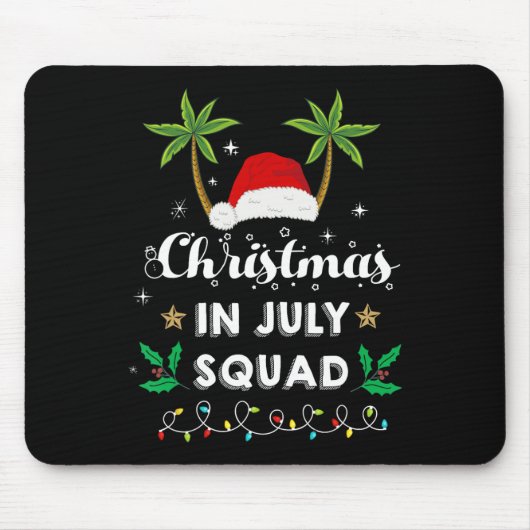 Christmas In July Squad Funny Summer Xmas Santa Ha Muismat (Voorkant)