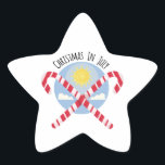Christmas in July Ster Sticker<br><div class="desc">Maak je klaar voor Kerstmis vroeg met dit ontwerp.</div>