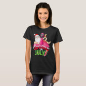 Christmas in July Summer Flamingo Float Xmas 2 T-shirt (Voorkant volledig)