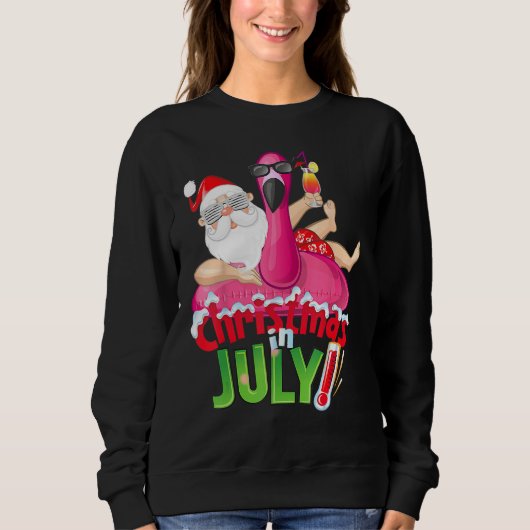 Christmas in July Summer Flamingo Float Xmas 2 Trui (Voorkant)
