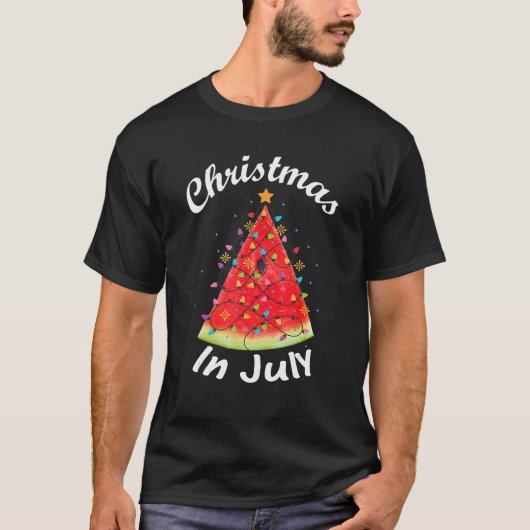 Christmas In July Summer Melon Christmas Tree Summ T-shirt (Voorkant)