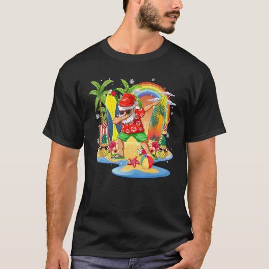 Christmas in July  Summer Santa Beach Hawaii Surf T-shirt (Voorkant)
