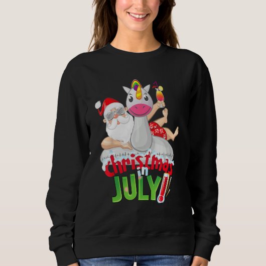 Christmas in July Summer Unicorn Float Xmas Trui (Voorkant)
