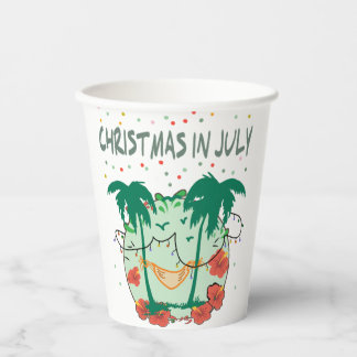 Christmas in July Tropical Colorful Christmas Tree Papieren Bekers