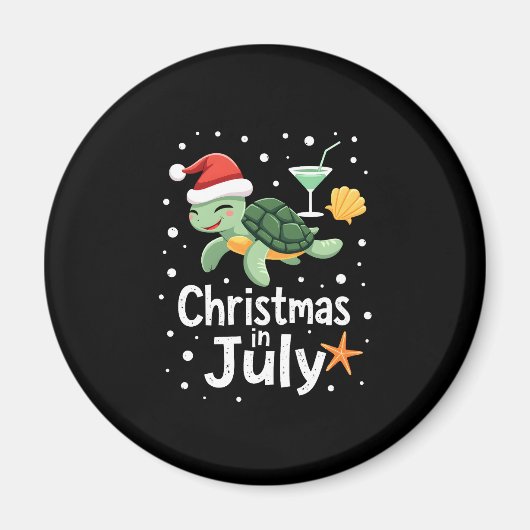 Christmas In July Turtle Summer Xmas Tortoise Wome Magneet (Voorkant)