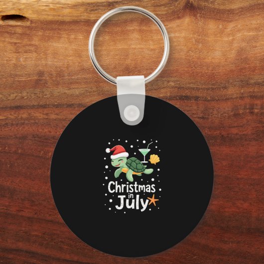 Christmas In July Turtle Summer Xmas Tortoise Wome Sleutelhanger (Voorkant)