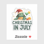 Christmas In July Turtle Summer Xmas Tortoise Wome Sticker (Vel)