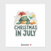 Christmas In July Turtle Summer Xmas Tortoise Wome Sticker (Vel)