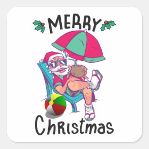 Christmas in July Vierkante Sticker