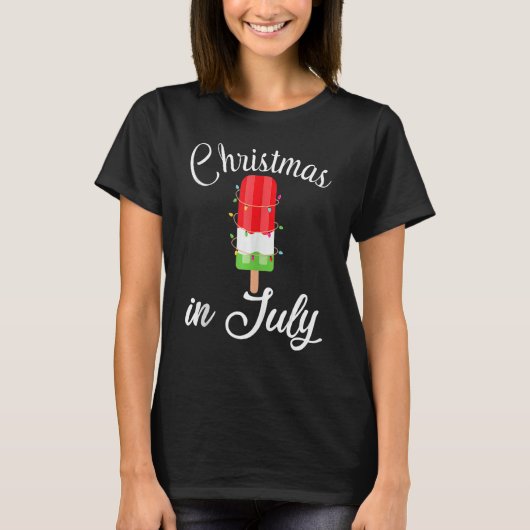 Christmas in July Water Melon Ice Cream Popsicle X T-shirt (Voorkant)