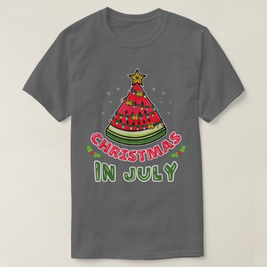 Christmas In July Watermelon Christmas Tree T-shirt (Design voorkant)