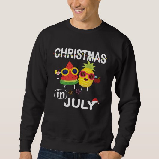 Christmas In July Watermelon Pineapple Xmas Summer Trui (Voorkant)