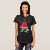 Christmas In July Watermelon Santa Summer Tree T-shirt (Voorkant volledig)