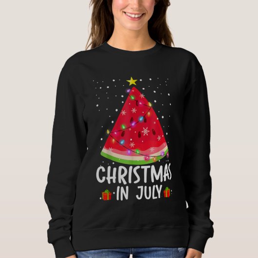 Christmas In July Watermelon Santa Summer Tree Trui (Voorkant)