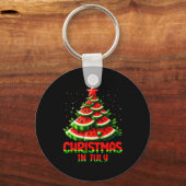 Christmas In July Watermelon Tree Summer Mens Wome Sleutelhanger (Voorkant)
