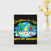 Christmas In July With My Gnomies Beach Summer Chr Kaart (Gele Bloem)