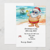 Christmas in July with SANTA CLAUS Save the date Kaart (Voorkant / Achterkant)