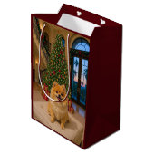 Christmas In L.A. Pomeranian Holiday  Medium Cadeauzakje (Achterkant Gekanteld)