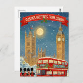 Christmas in London Greeting Card Briefkaart (Voorkant / Achterkant)