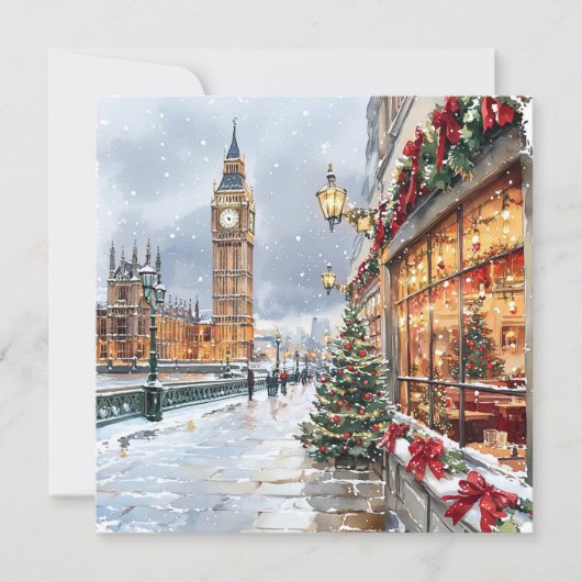 Christmas In London Holiday Card Feestdagenkaart (Voorkant)