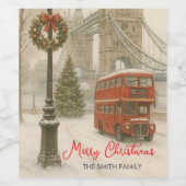Christmas in London Personalized Wine Label Wijn Etiket (Enkel label)