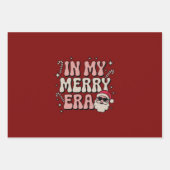 Christmas in My Merry Era Cute Groovy Xmas Inpakpapier Vel (Voorkant)