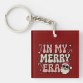 Christmas in My Merry Era Cute Groovy Xmas Sleutelhanger (Voorkant)