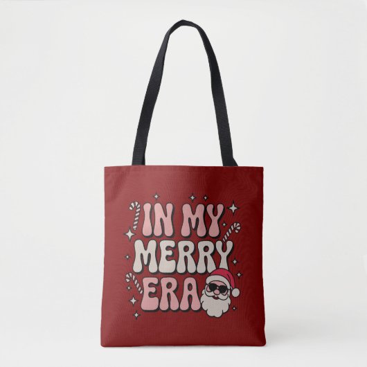 Christmas in My Merry Era Cute Groovy Xmas Tote Bag (Voorkant)