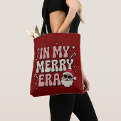 Christmas in My Merry Era Cute Groovy Xmas Tote Bag (Dichtbij)