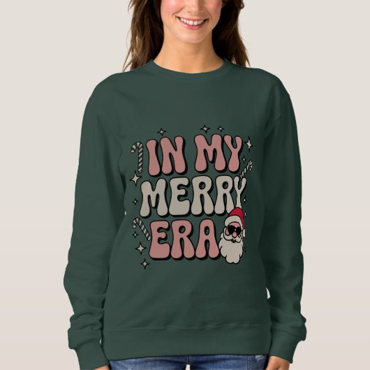 Christmas in My Merry Era Cute Groovy Xmas Trui (Voorkant)