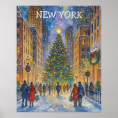 Christmas in New York Poster, Winter City Scene  Poster (Voorkant)