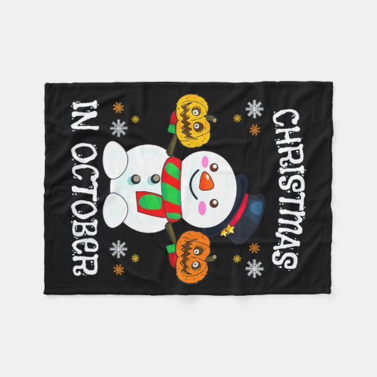 Christmas In October Halloween Snowman Pumpkin Kid Fleece Deken (Voorkant (Horizontaal))