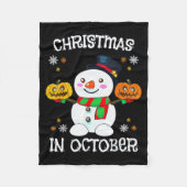 Christmas In October Halloween Snowman Pumpkin Kid Fleece Deken (Voorkant)