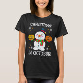 Christmas In October Halloween Snowman Pumpkin Kid T-shirt (Voorkant)