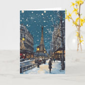 Christmas In Paris Card Kaart (Gele Bloem)