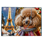 Christmas In Paris Poodle  Groot Cadeauzakje (Achterkant)
