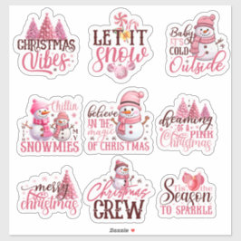 Christmas in Pink Stickers