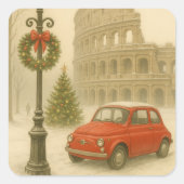 Christmas in Rome Italy – Holiday Art Vierkante Sticker (Voorkant)