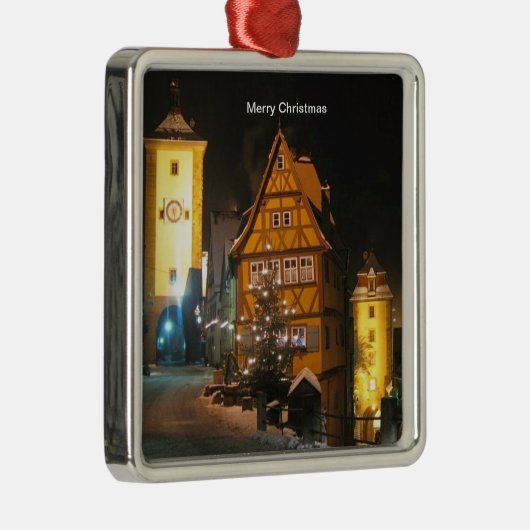 CHRISTMAS in ROTHENBURG GERMANY Metalen Ornament (Rechts)