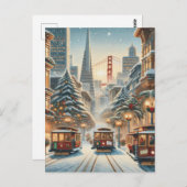 Christmas in San Francisco – Golden Gate Briefkaart (Voorkant / Achterkant)