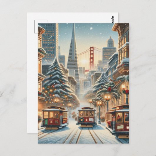 Christmas in San Francisco – Golden Gate Briefkaart (Voorkant / Achterkant)